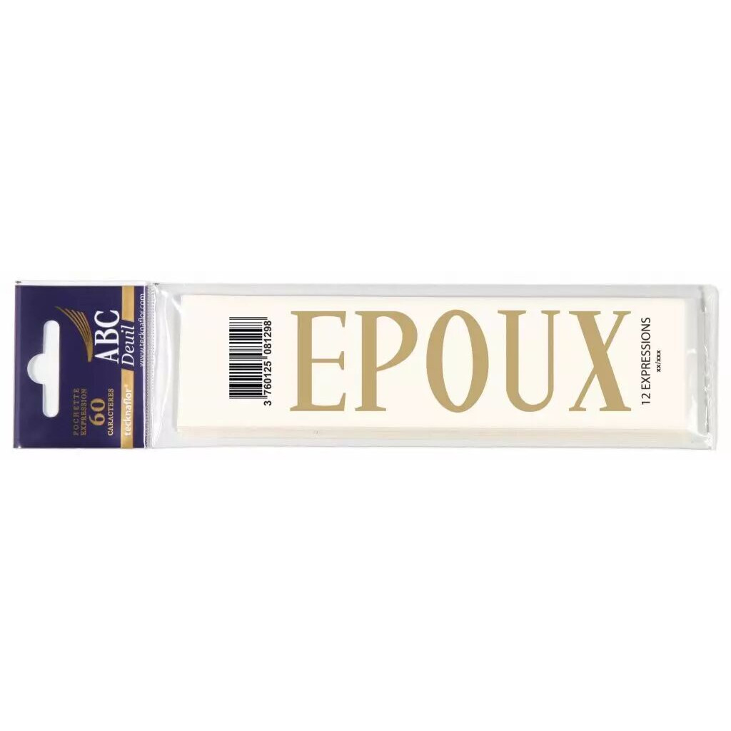 Expressions EPOUX pour personnalisation de rubans de deuil - lot de 60 pour fleuristes professionnels