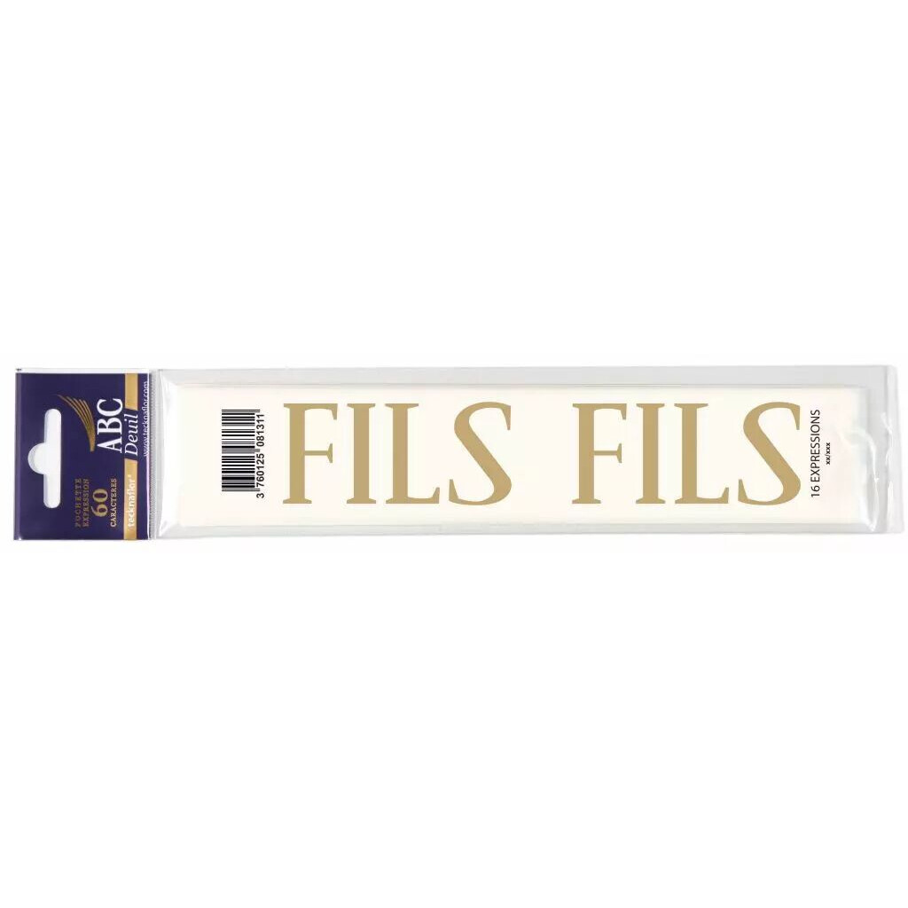 Expression FILS en lettres détachables pour personnalisation de rubans de deuil fleuriste