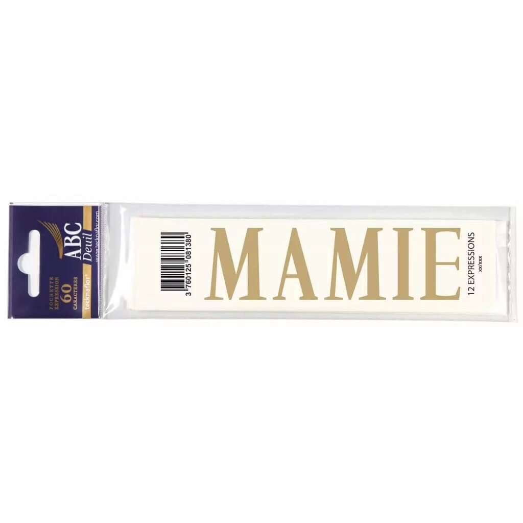 Expression MAMIE pour personnalisation de ruban deuil fleuriste lot de 60 pièces ABC DEUIL