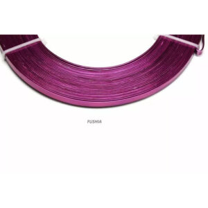 Fil aluminium plat fushia 1mm pour composition florale et décoration, bobine de 10 mètres