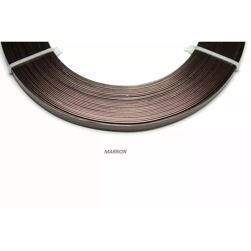 Fil aluminium plat marron 1mm pour art floral et compositions de fleuriste