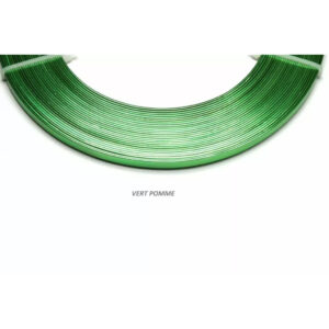 Fil aluminium plat vert pomme 1mm pour art floral et décoration de compositions florales