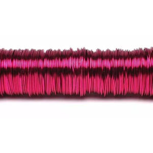 Bobine de fil décoratif laqué fushia 0,50mm pour compositions florales et travaux de fleuristerie