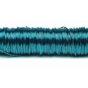 Fil décoratif laqué turquoise 0,50mm en bobine de 50m pour art floral et compositions florales professionnelles