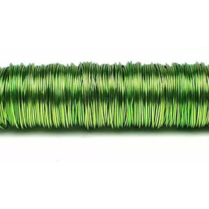 Fil décoratif laqué vert pomme 0,50mm sur bobine de 50 mètres pour compositions florales et ligaturage professionnel