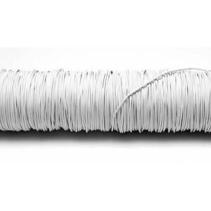 Fil décoratif laqué blanc 0,50mm en bobine de 50m pour compositions florales et travaux d'art floral