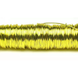 Fil déco laqué jaune 0,50mm pour compositions florales et art floral professionnel