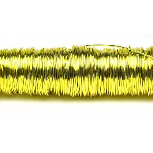 Fil déco laqué jaune 0,50mm pour compositions florales et art floral professionnel
