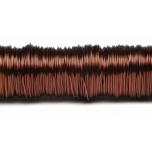 Fil déco laqué marron 0,50mm pour art floral et compositions florales en bobine de 50 mètres