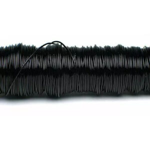 Fil déco laqué noir 0,50mm bobine 50m pour compositions florales et art floral professionnel