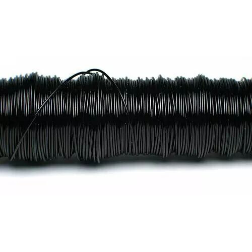 Fil déco laqué noir 0,50mm bobine 50m pour compositions florales et art floral professionnel