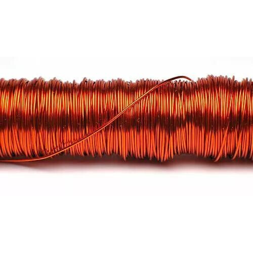 Fil décoratif laqué orange 0,50mm pour compositions florales et créations de fleuristes