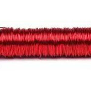 Fil déco laqué rouge 0,50mm en bobine de 50m pour compositions florales et créations en art floral