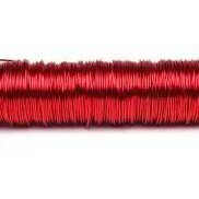 Fil déco laqué rouge 0,50mm en bobine de 50m pour compositions florales et créations en art floral
