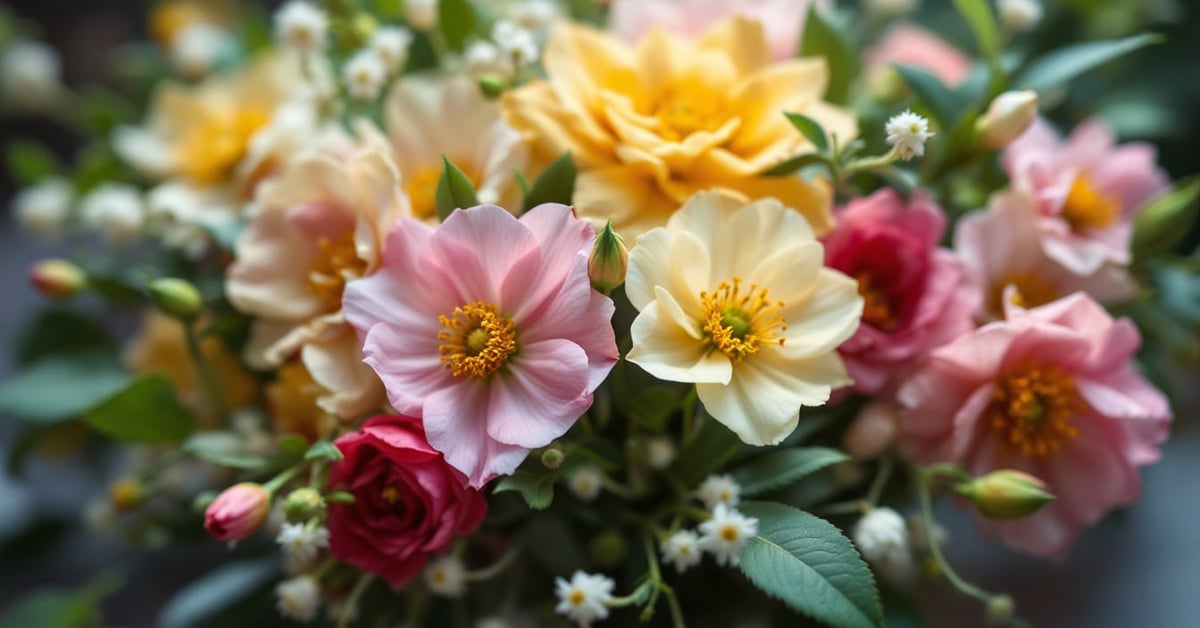 Fleurs de deuil classiques : lys blancs et roses disposés en composition florale funéraire
