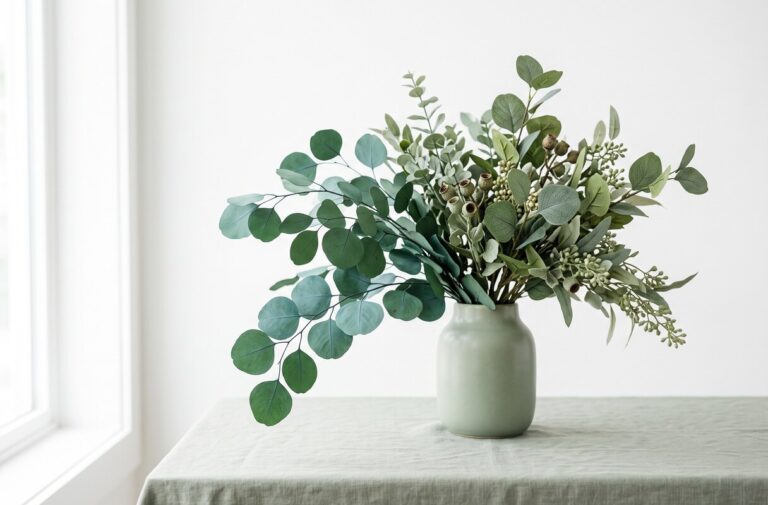 Fleurs et plantes artificielles : eucalyptus stabilisé et feuillage