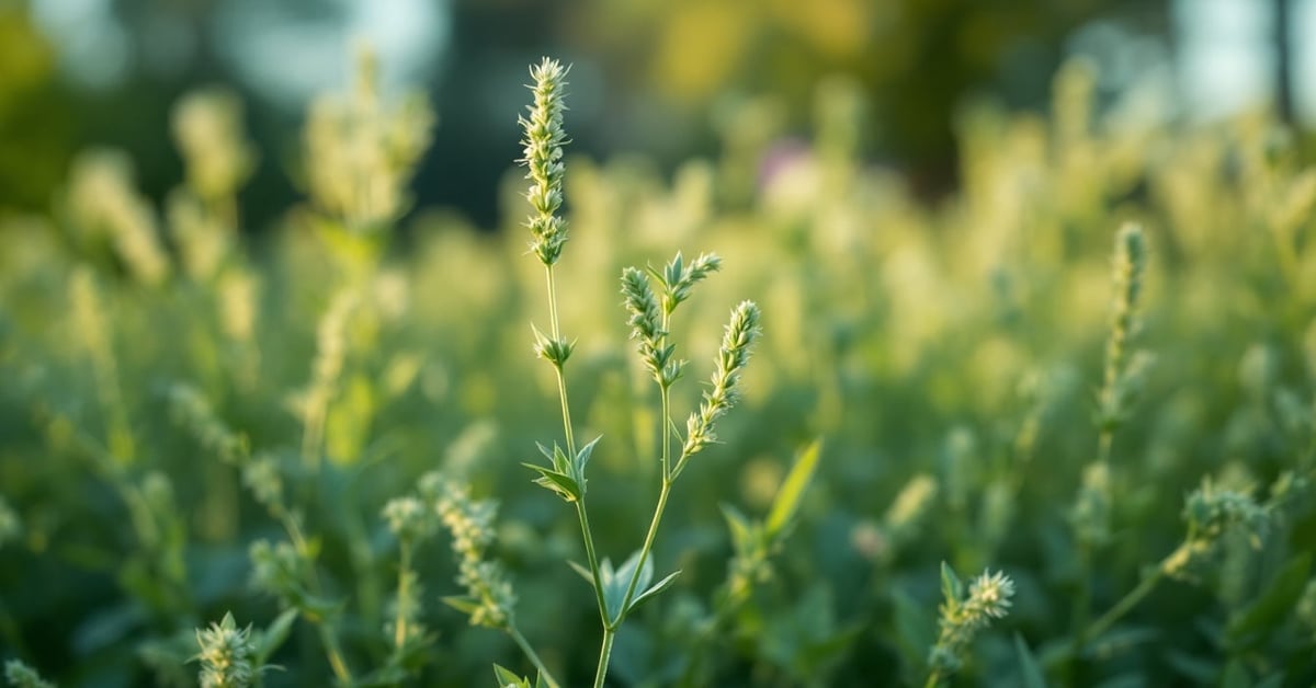 Herbe de la pampa aux longues tiges dorées se balançant dans un jardin contemporain épuré