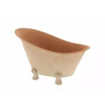 Jardinière zinc terracotta forme baignoire vintage pour compositions florales et arrangements champêtres en fleuristerie