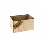 Jardinière en bois naturel pour fleuriste avec intérieur plastifié dimensions 12x8,5x7 cm
