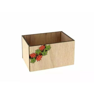 Jardinière en bois naturel pour fleuriste avec intérieur plastifié dimensions 12x8,5x7 cm