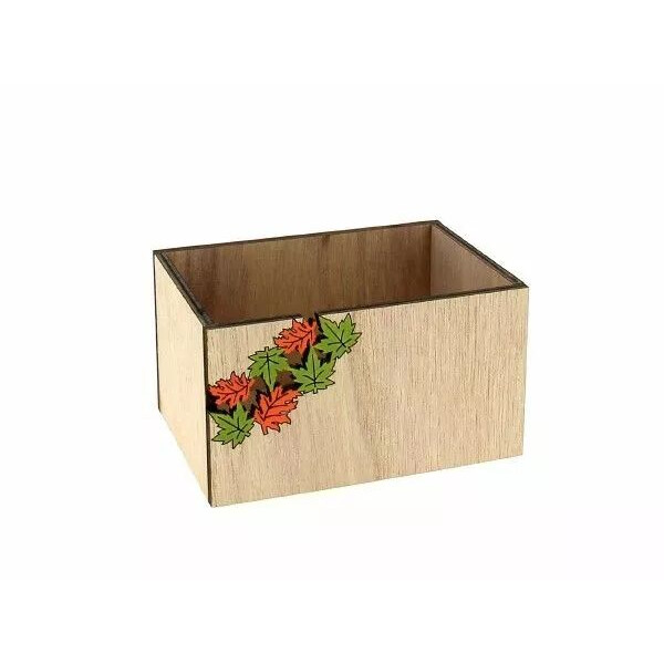 Jardinière en bois naturel pour fleuriste avec intérieur plastifié dimensions 12x8,5x7 cm