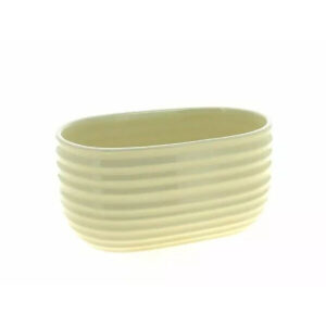Jardinière ovale en céramique crème 25 cm pour compositions florales professionnelles