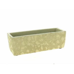 Jardinière rectangulaire en ciment beige pour compositions florales et arrangements de fleuriste