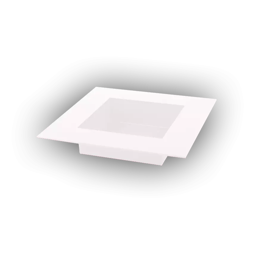 Jardinière carrée plastique rigide blanc BEREL 24x24cm pour compositions florales professionnelles