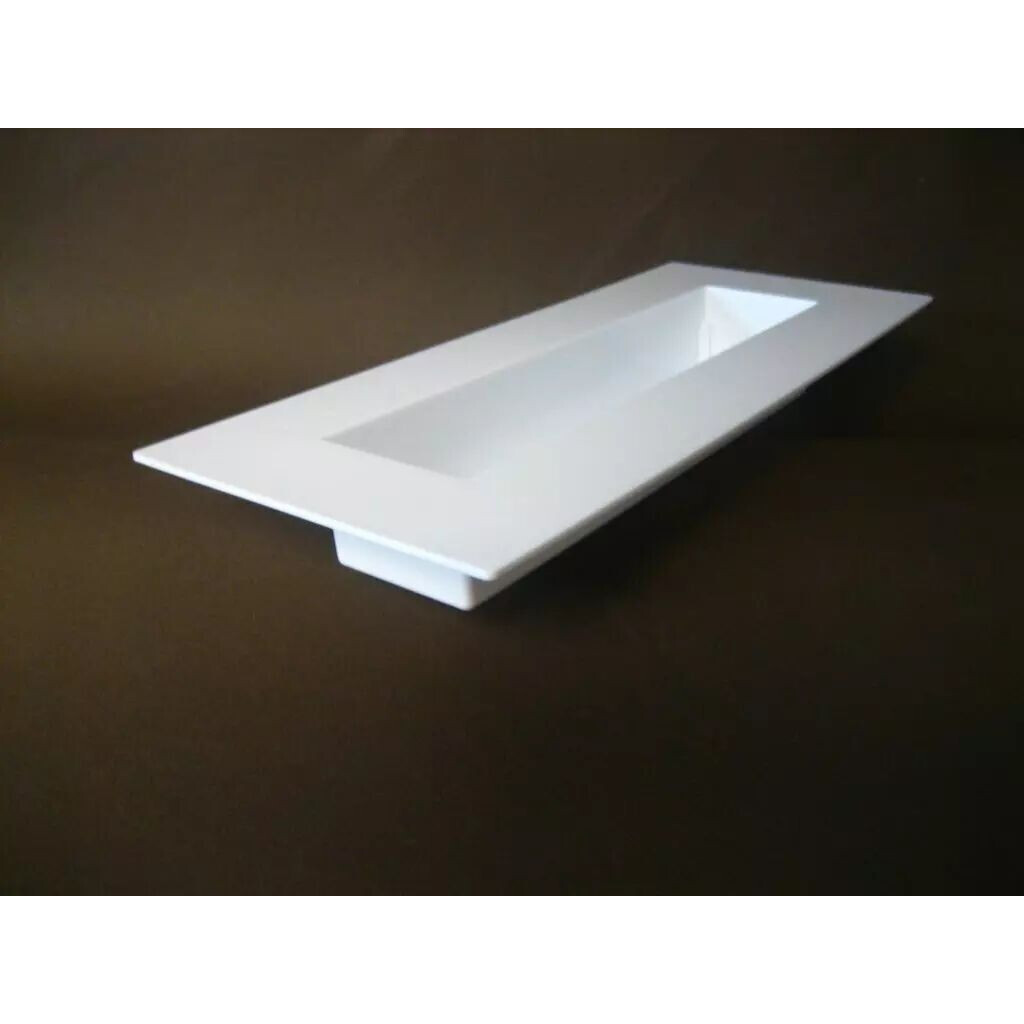 Jardinière rectangle blanche BEREL 39 cm en PVC rigide pour compositions florales professionnelles