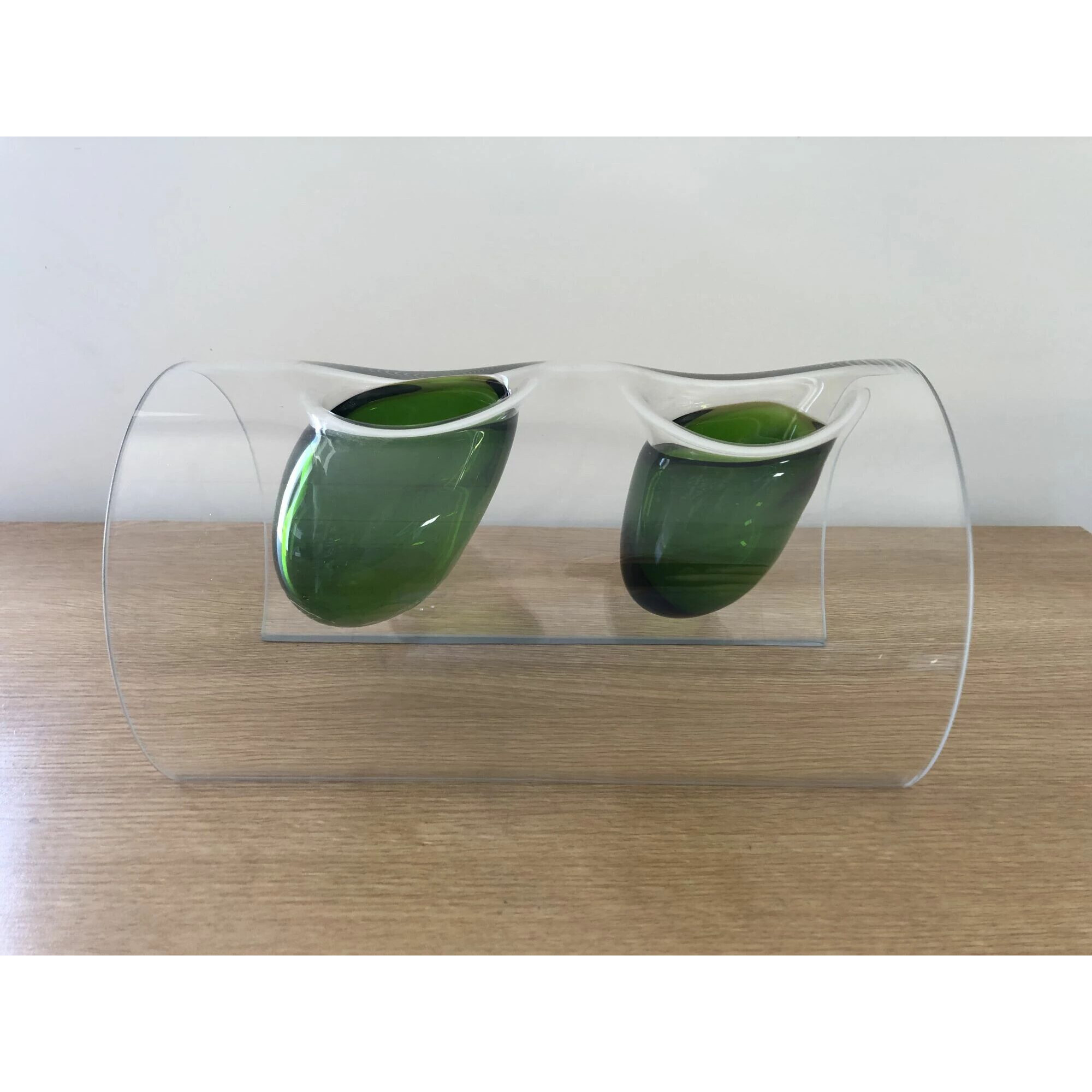 Jardinière en verre vert 28 cm pour centre de table fleuriste