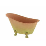 Jardinière décorative en zinc vert forme baignoire vintage pour compositions florales professionnelles fleuristes