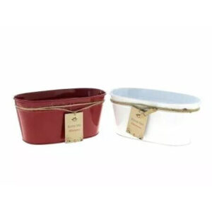 Jardinière rectangle en zinc avec décor Maman pour compositions florales professionnelles
