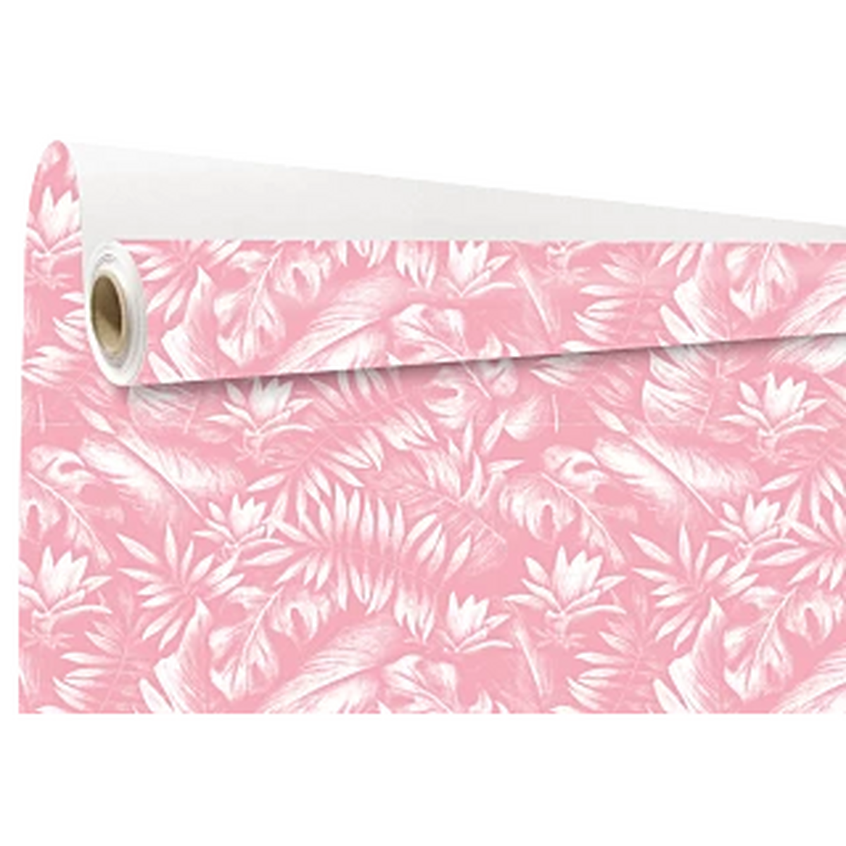 Rouleau papier kraft blanc imprimé motif rose Kala pour emballage bouquets fleuriste