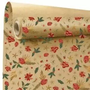 Rouleau papier kraft naturel imprimé rouge Majesty pour emballage floral professionnel