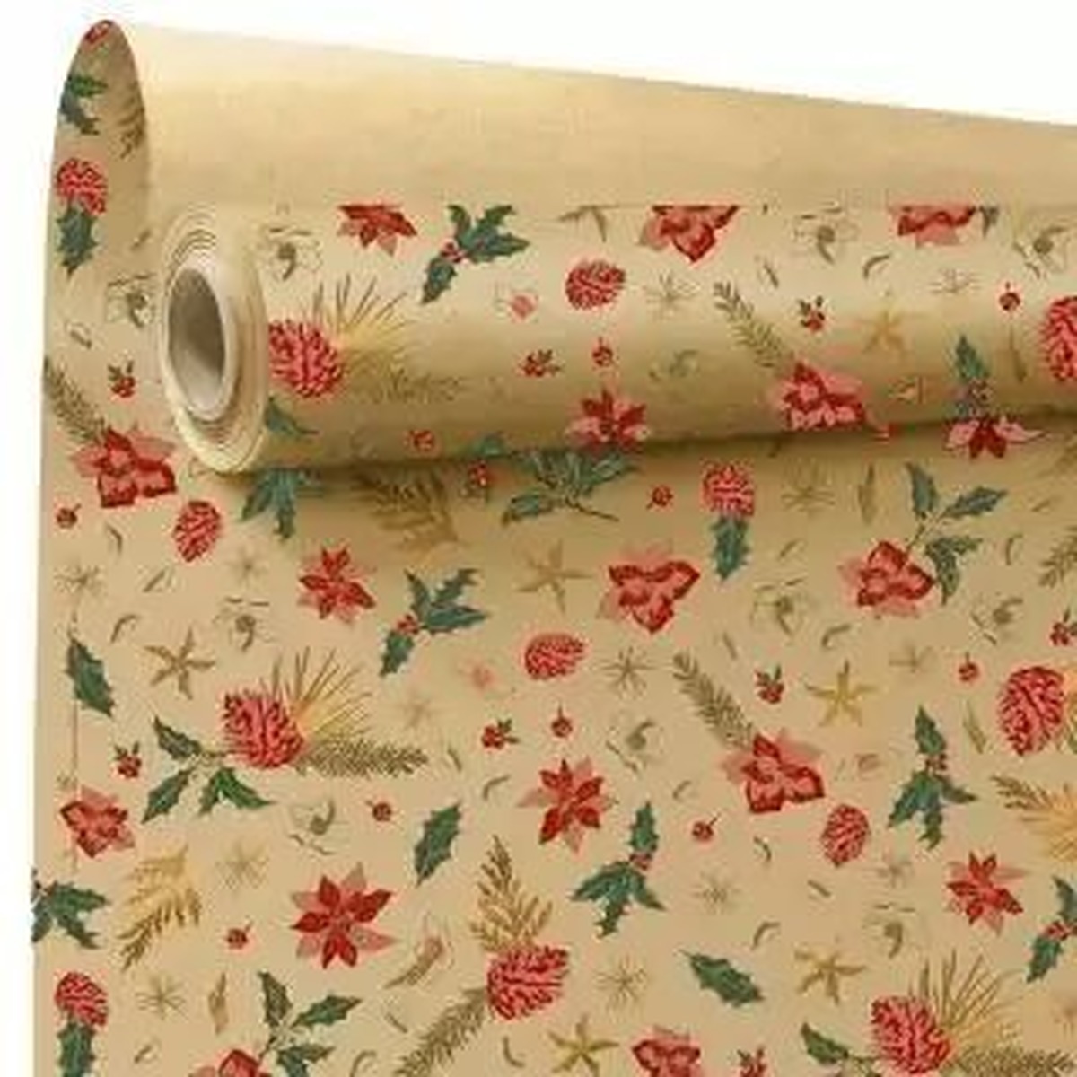 Rouleau papier kraft naturel imprimé rouge Majesty pour emballage floral professionnel