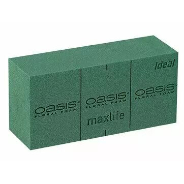 Mousse florale brique Idéal 23x11x8 cm avec lignes de découpe pour compositions florales professionnelles