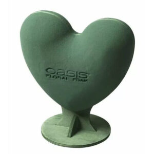 Mousse florale en forme de cœur 3D 30 cm pour compositions funéraires et arrangements romantiques