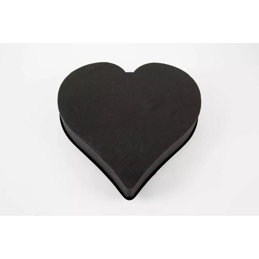 Mousse florale coeur noire All Black 33cm sur base plastique pour compositions funéraires professionnelles