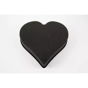 Mousse florale coeur noire All Black 38cm sur base plastique pour compositions funéraires professionnelles