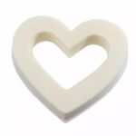 Mousse florale en forme de cœur ouvert diamètre 18 cm coloris ivoire avec base plastique pour compositions florales
