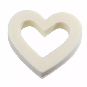 Mousse florale en forme de cœur ouvert diamètre 18 cm coloris ivoire avec base plastique pour compositions florales