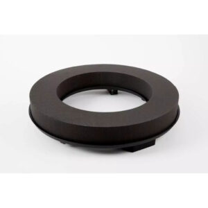 Mousse couronne noire All Black 40cm pour compositions florales funéraires sur base plastique