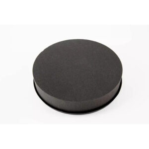 Coussin de mousse florale ronde noir 22cm sur base plastique pour compositions de fleuriste