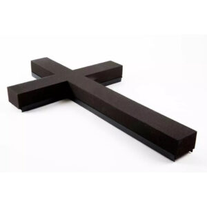 Mousse florale croix funéraire All Black 1 mètre noir pour compositions florales de deuil professionnelles