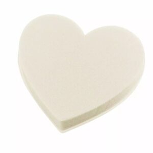 Mousse florale en forme de coeur couleur ivoire avec base plastique pour compositions florales professionnelles