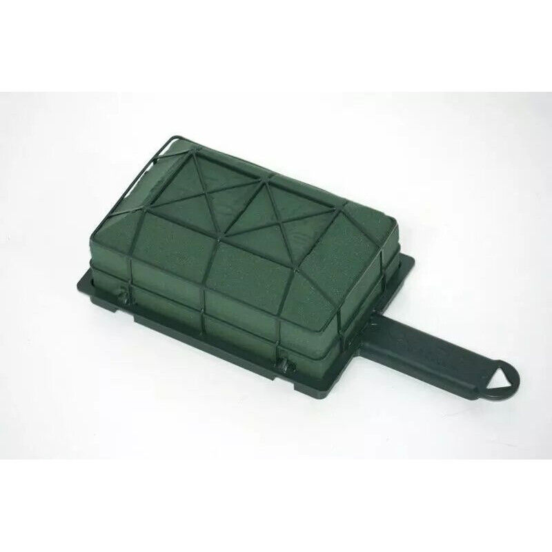 Mousse florale Florette Maxi avec cage plastique et poignée de transport pour arrangements floraux professionnels