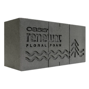 Brique de mousse florale OASIS Renewal biosourcée noire pour compositions florales professionnelles