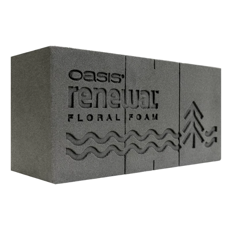 Brique de mousse florale OASIS Renewal biosourcée noire pour compositions florales professionnelles