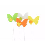 Pic papillon décoratif en mousse assorti coloré sur tige 20 cm pour composition florale et décoration fleuriste