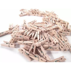 Pinces en bois naturel 25mm pour fleuristes, accroche accessoires compositions florales